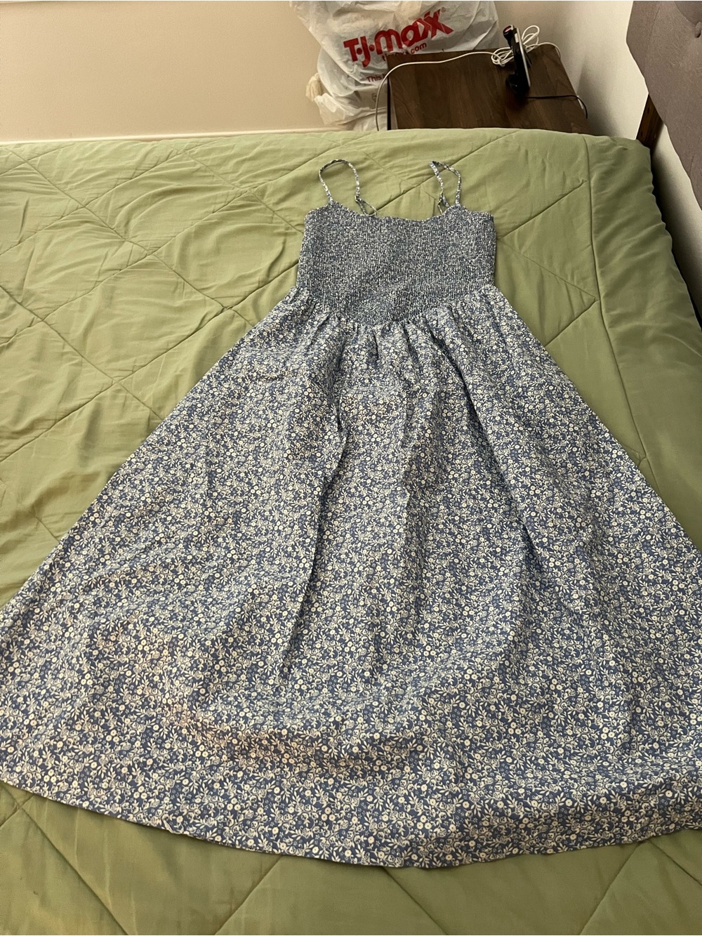 Abercrombie & Fitch Blue Floral Smocked Sundress
